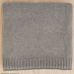Neutral Gray Knit Throw Blanket